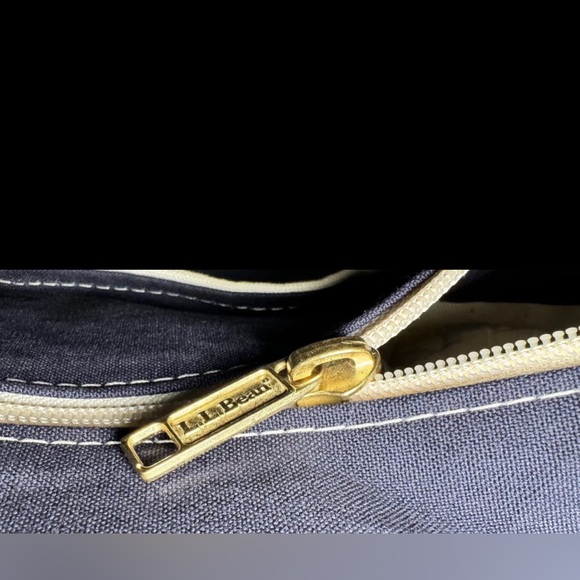 1990s L.L. Bean Boat and Tote Shoulder Bag Rare Nautical Sailboat Print Zip Top - Picture 9 of 15